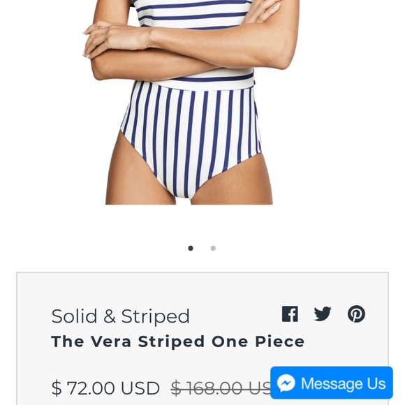 Solid & Striped One Piece - Picture 2 of 4